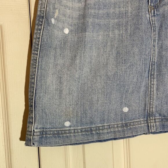 Calvin Klein Vintage Denim Skirt Distressed Dots 6 - Picture 3 of 12